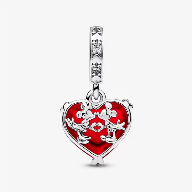 Charm Colgante Cristal de Murano Beso Mickey y Minnie Mouse de Disney 792522C01