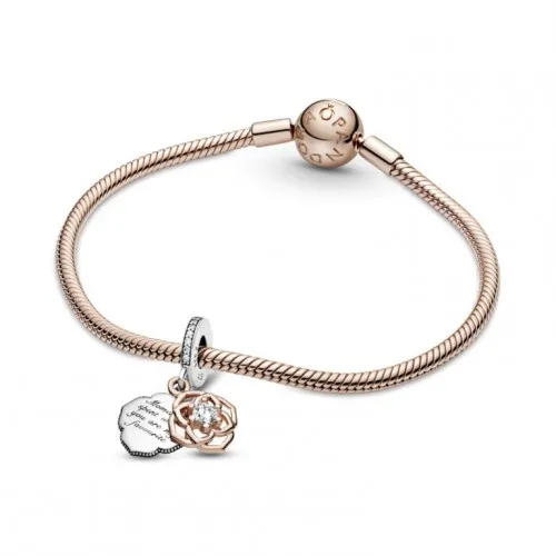 CHARM COLGANTE PANDORA ROSE FLOR ROSA Y CIRCONITAS 789373C01