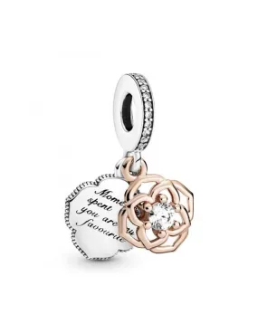 CHARM COLGANTE PANDORA ROSE FLOR ROSA Y CIRCONITAS 789373C01