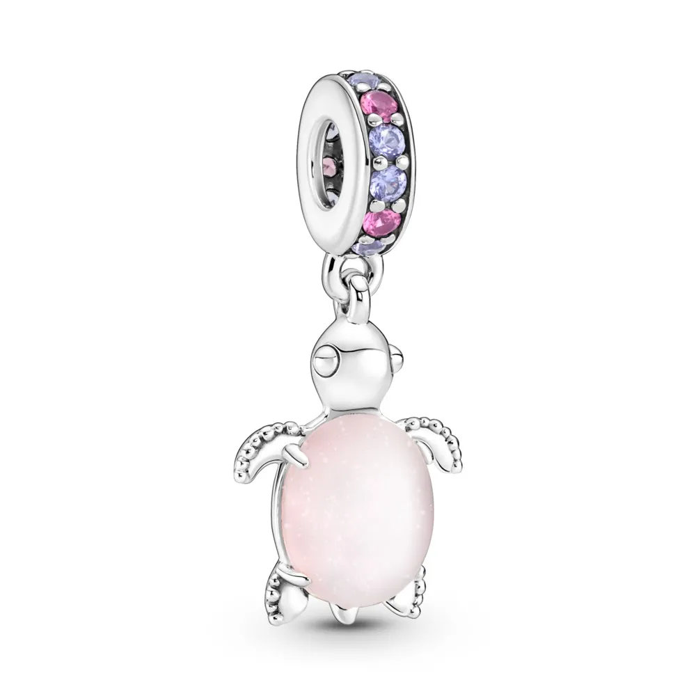 Charm Colgante Tortuga Marina Cristal e Murano Rosa 798939C02