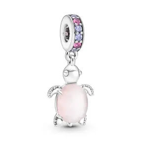 Charm Colgante Tortuga Marina Cristal e Murano Rosa 798939C02