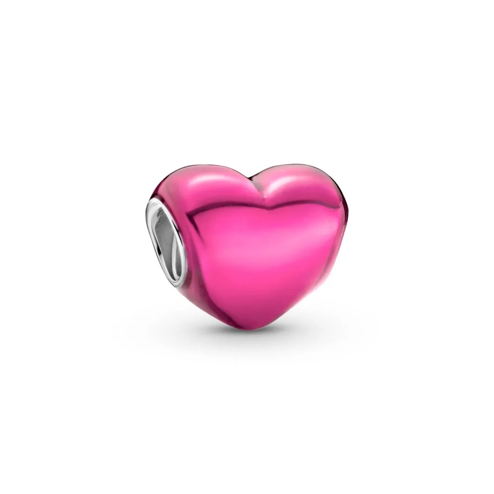 Charm Corazón Metálico Rosa 792991C03