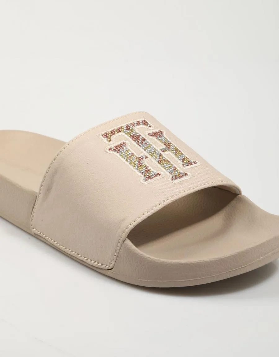  chinelos TOMMY HILFIGER Th Logo Pool Slide en Bege 78592