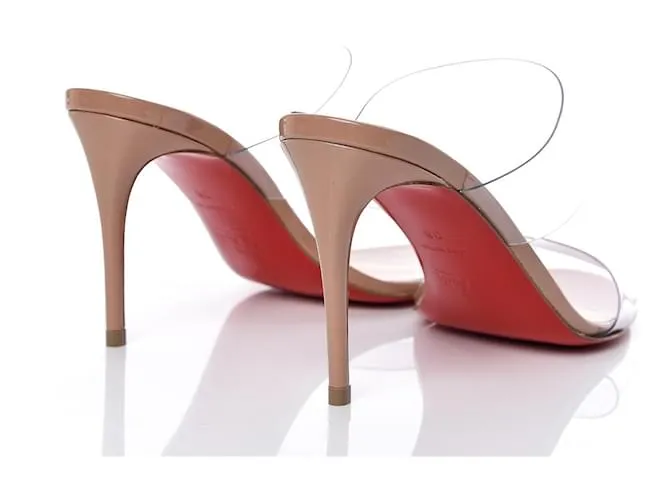 Christian Louboutin Sandalias Just Nothing de 85 mm - PVC y ternera de charol - Rubor - Mujer Beige 