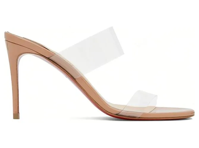 Christian Louboutin Sandalias Just Nothing de 85 mm - PVC y ternera de charol - Rubor - Mujer Beige 