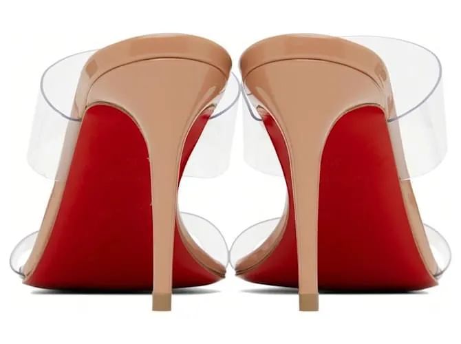 Christian Louboutin Sandalias Just Nothing de 85 mm - PVC y ternera de charol - Rubor - Mujer Beige 