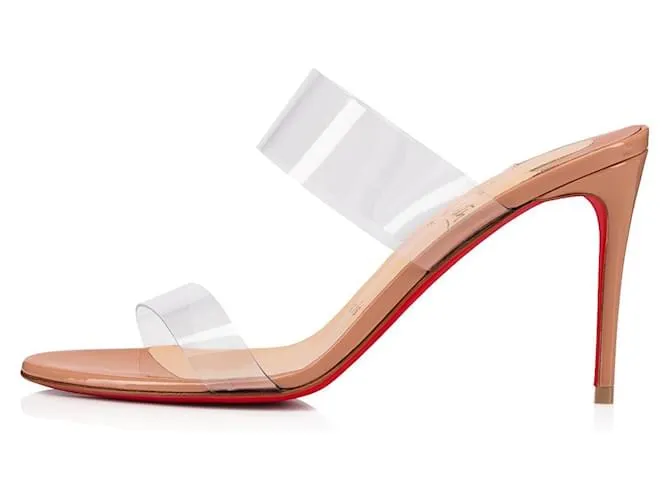 Christian Louboutin Sandalias Just Nothing de 85 mm - PVC y ternera de charol - Rubor - Mujer Beige 