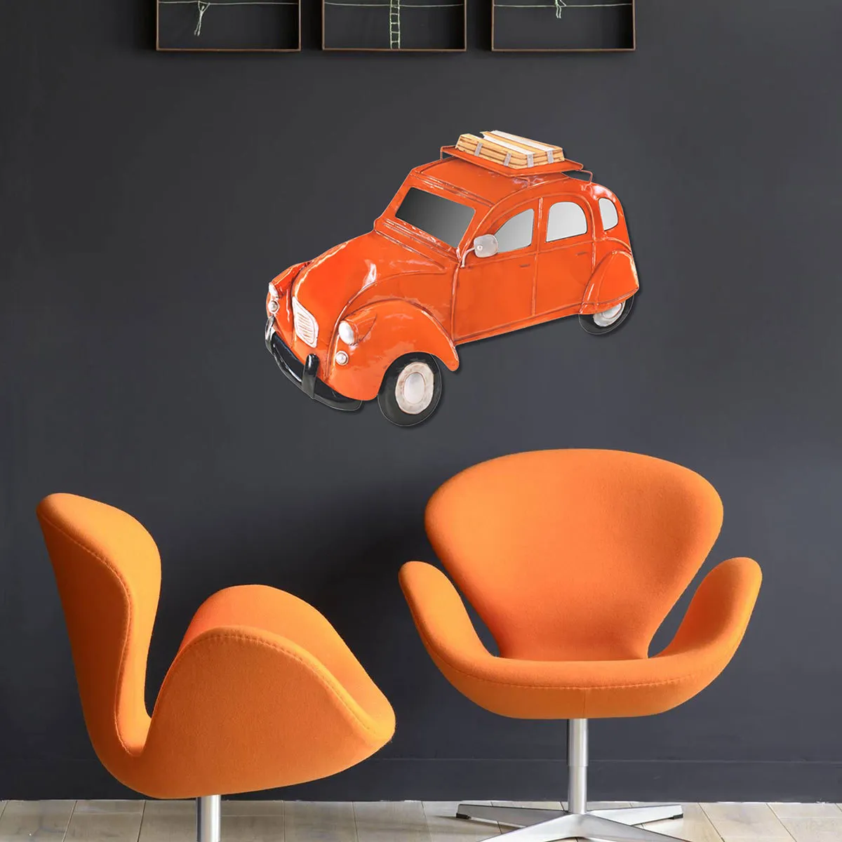 Coches Pared Naranja