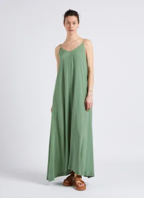 DEPP - Vestido largo holgado con escote de pico en verde