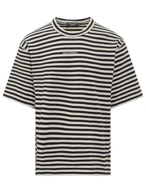 DOLCE & GABBANA Striped Logo T-Shirt