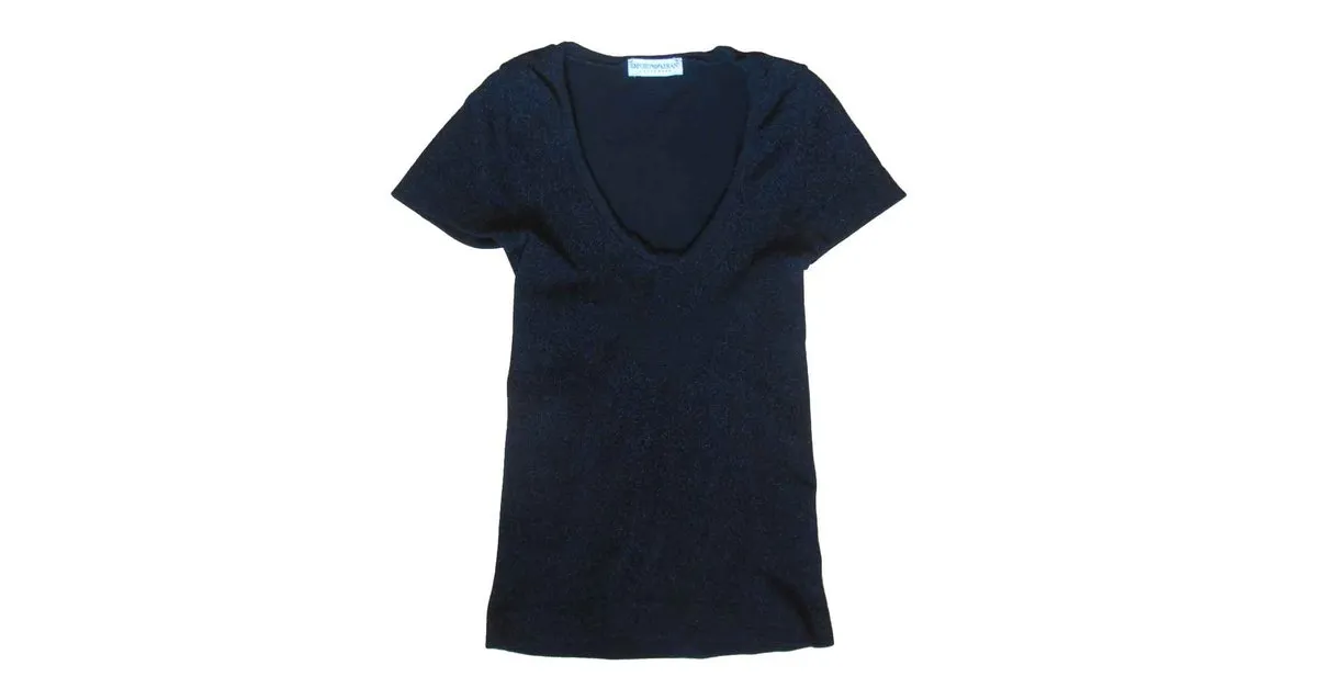 Emporio Armani Tops Negro Plata 