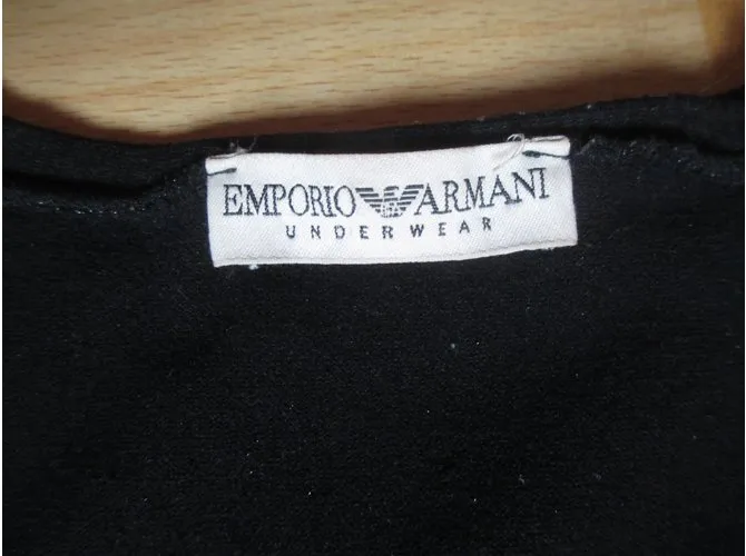 Emporio Armani Tops Negro Plata 