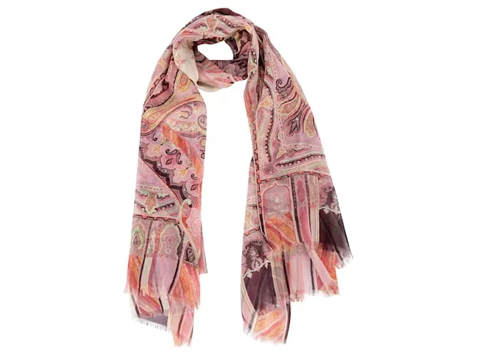 Etro Paisley Pañuelo De Seda Rosa 