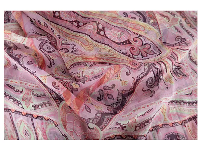 Etro Paisley Pañuelo De Seda Rosa 