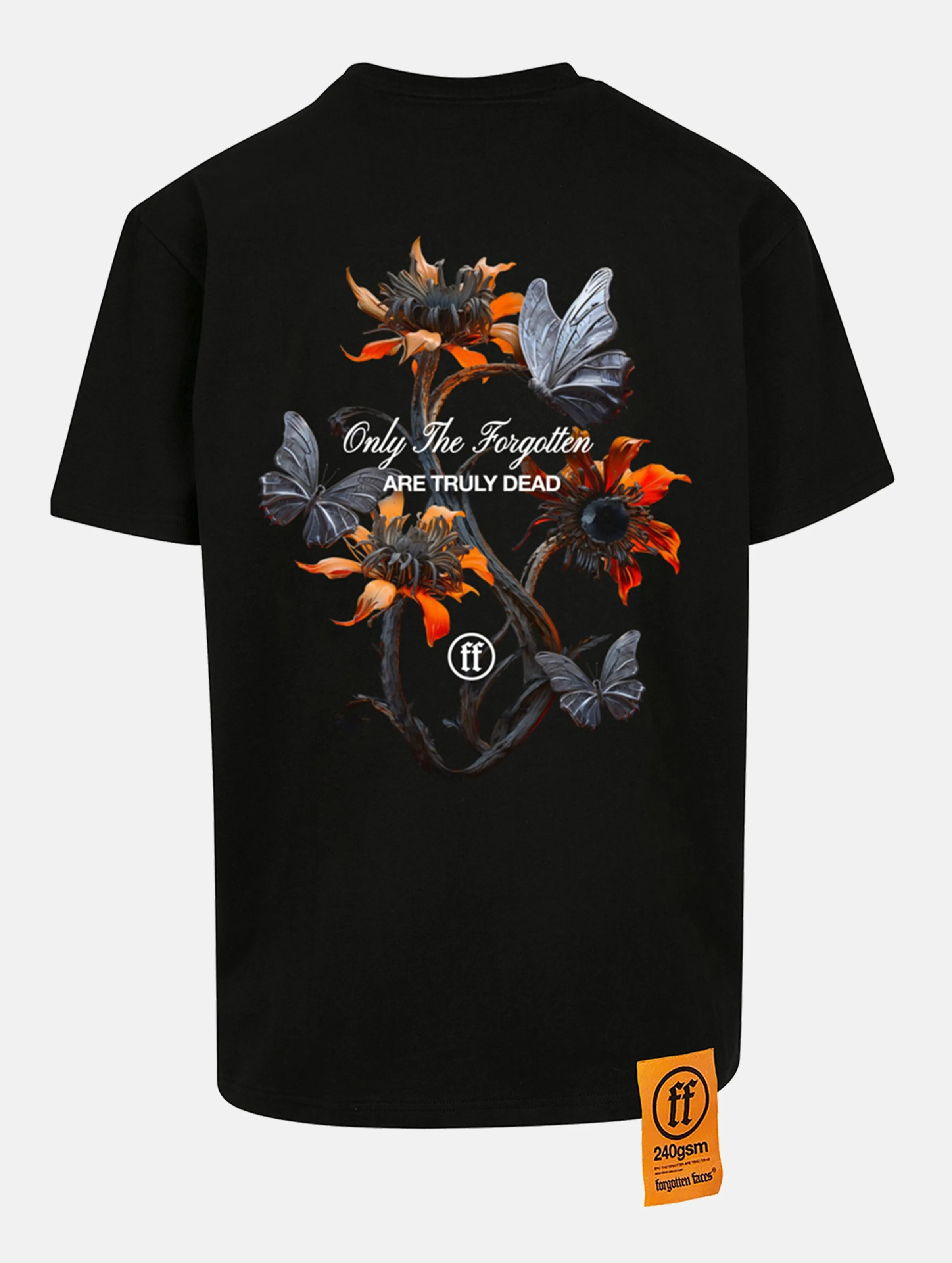 Forgotten Faces Butterfly Flowers Oversize T-Shirts