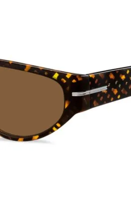 Gafas de sol de acetato de estilo máscara con motivo de monogramas