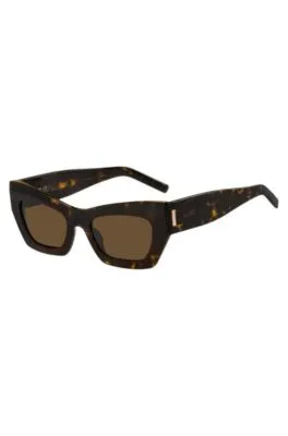 Gafas de sol de acetato estilo Habana con herrajes de la marca