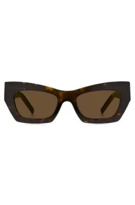 Gafas de sol de acetato estilo Habana con herrajes de la marca