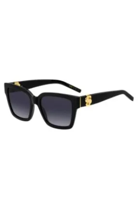 Gafas de sol de acetato negro con monogramas Double B dorados