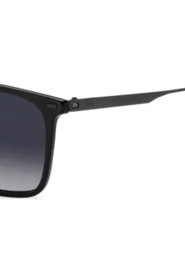 Gafas de sol de acetato negro con patillas de acero