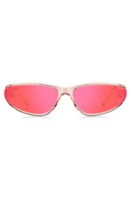 Gafas de sol de acetato rosa con lentes en el mismo tono