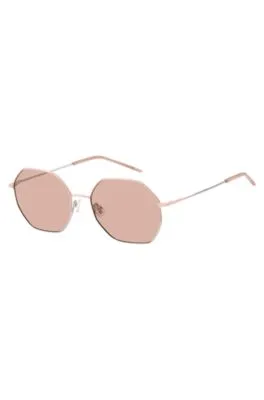 Gafas de sol de patillas tubulares con degradados en rosa y plateado