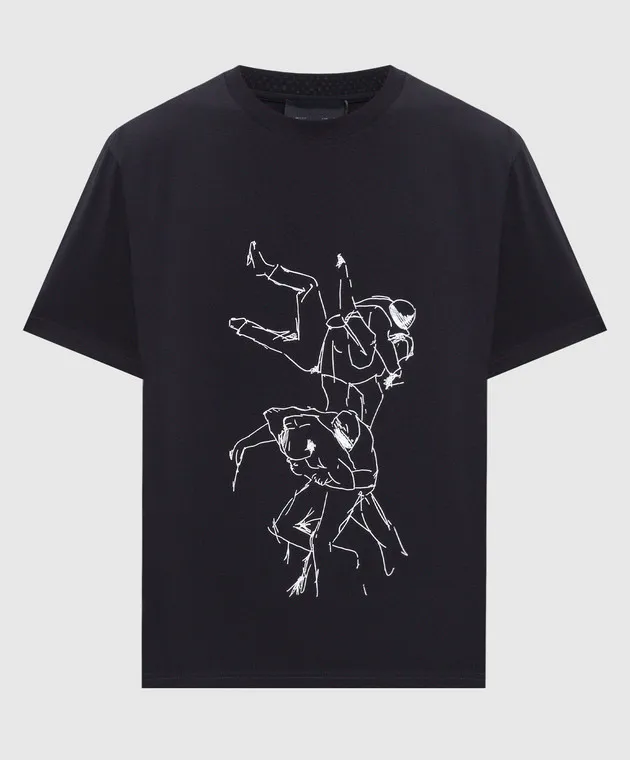 Heliot Emil Black t-shirt with a print