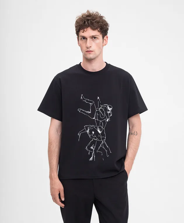 Heliot Emil Black t-shirt with a print