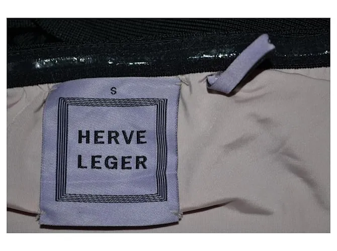 Herve Leger Vestido Negro Rosa 