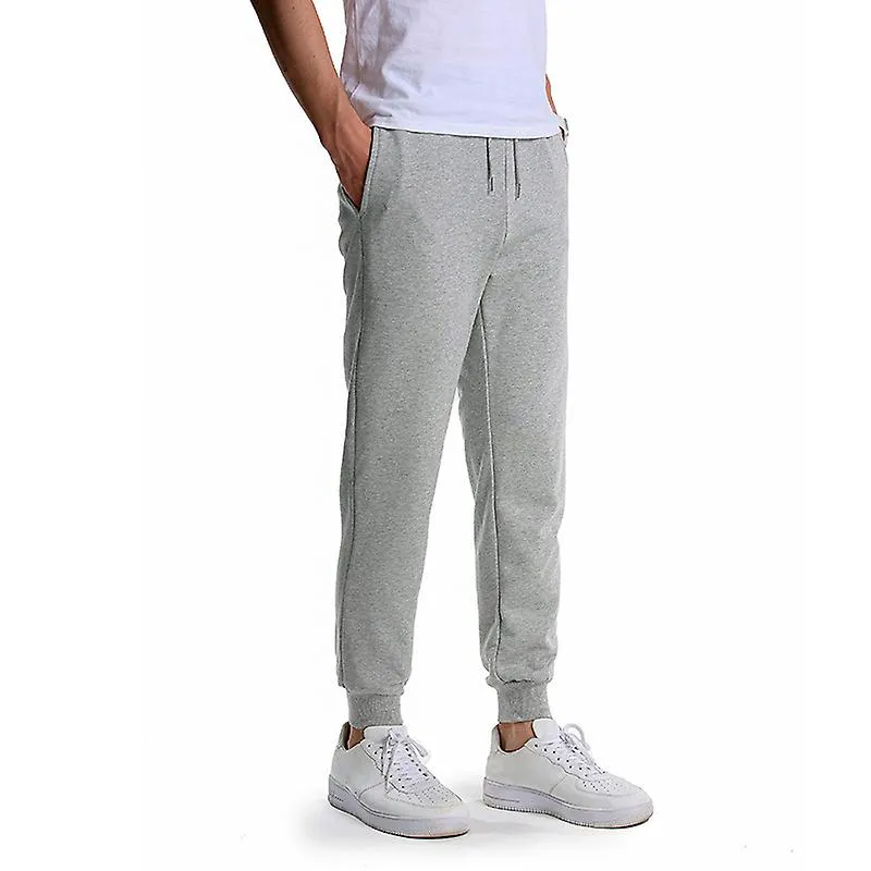 Hombres Casual Solid Color Sweatpants Two Pockets Sports Jogging Pantalones largos