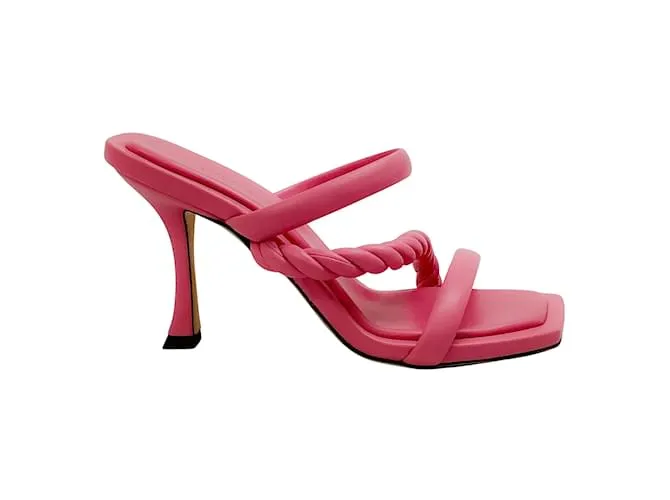 Jimmy Choo Diosa de cuero rosa caramelo 90 Sandalias Zsa 