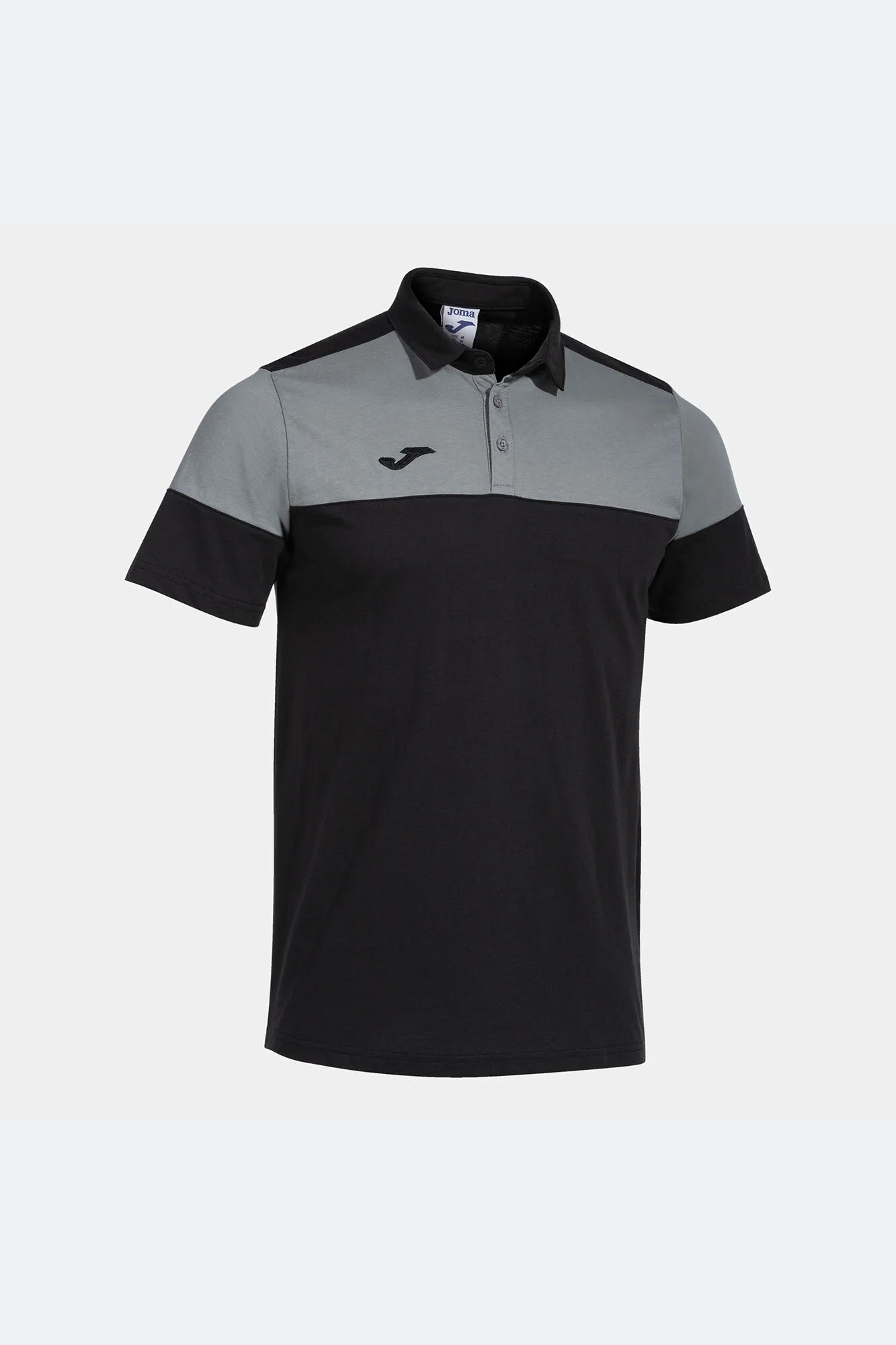 Joma Polo Manga Corta Crew V Negro Gris