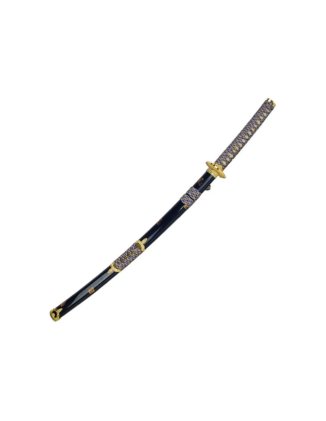 Katana vaina azul-oro