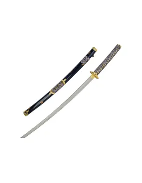 Katana vaina azul-oro