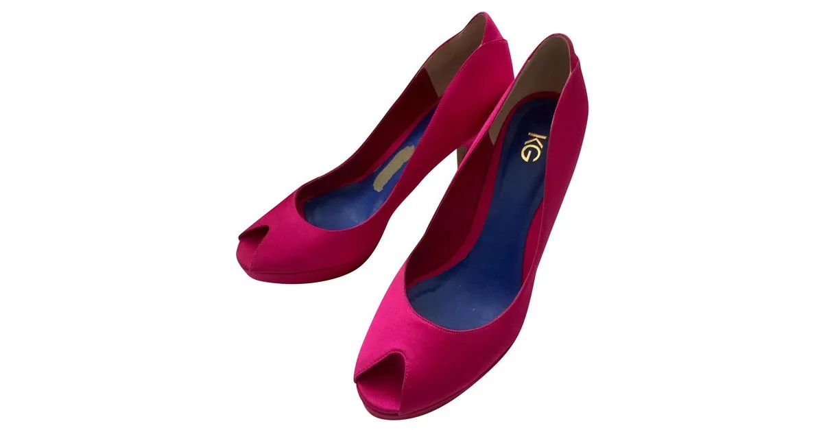 Kurt Geiger Peeptoes de raso rosa Fucsia 