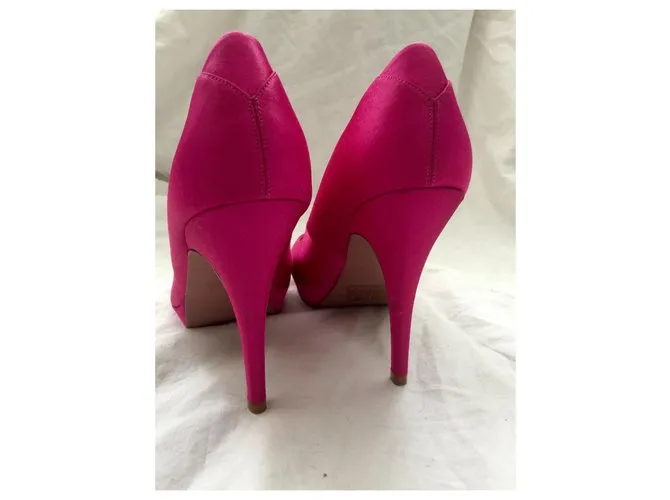 Kurt Geiger Peeptoes de raso rosa Fucsia 