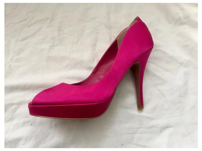 Kurt Geiger Peeptoes de raso rosa Fucsia 