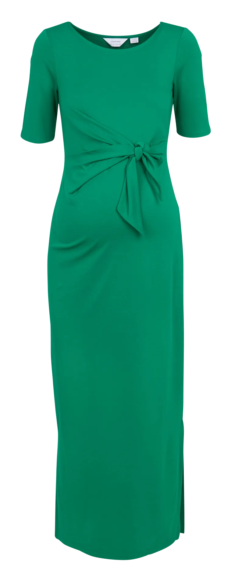 LIA - Vestido midi ajustado con cuello barco en verde