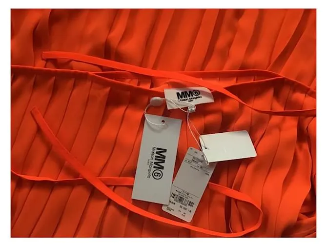 Maison Martin Margiela ***Vestido plisado de Maison Margiela Naranja 