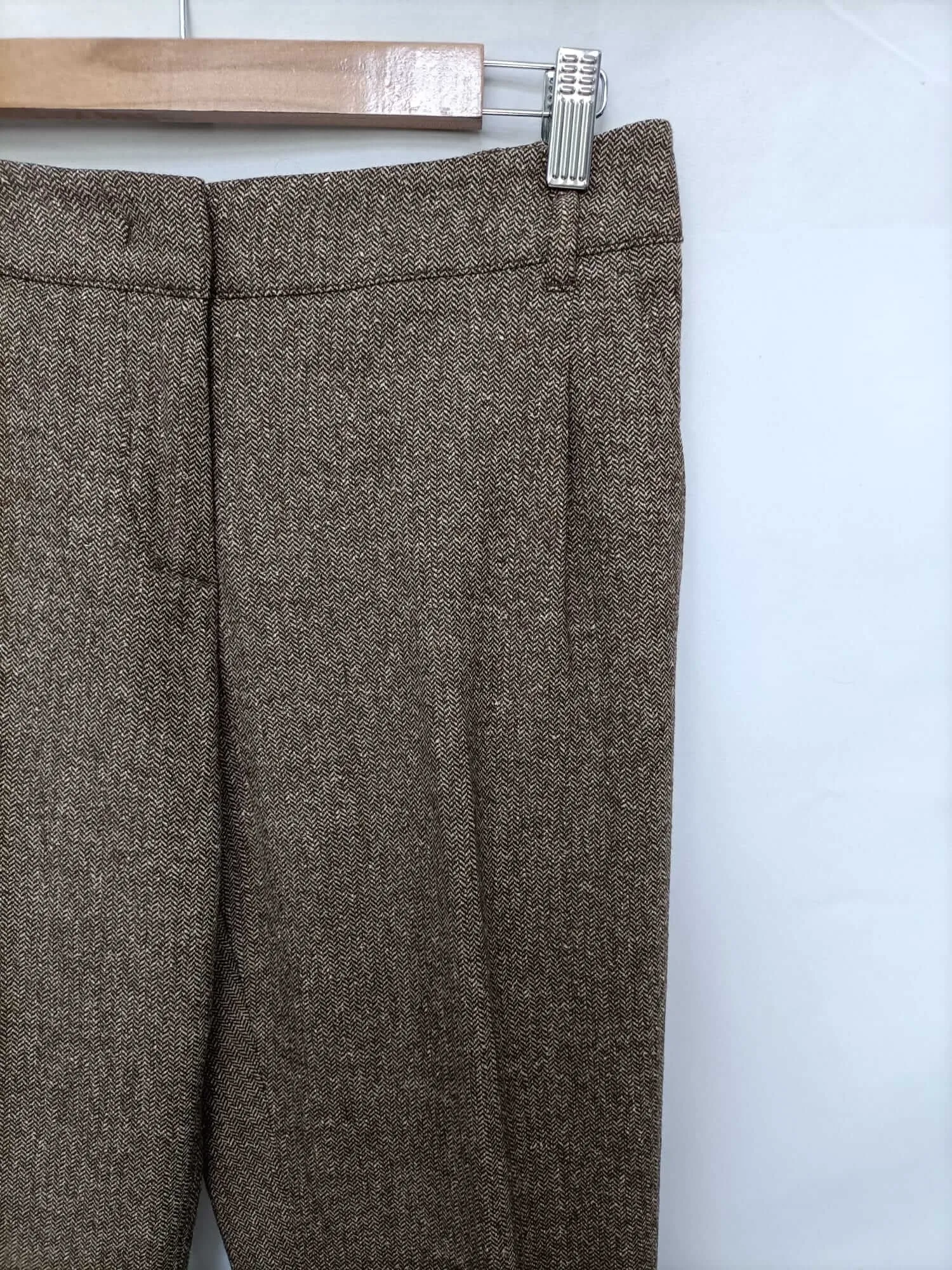 MAX MARA.Pantalones espiga marrones T.38