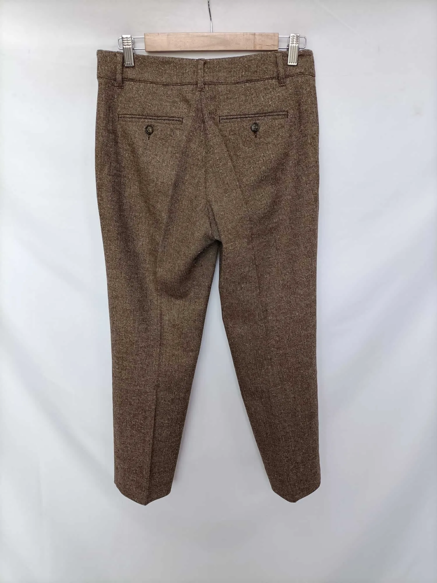 MAX MARA.Pantalones espiga marrones T.38