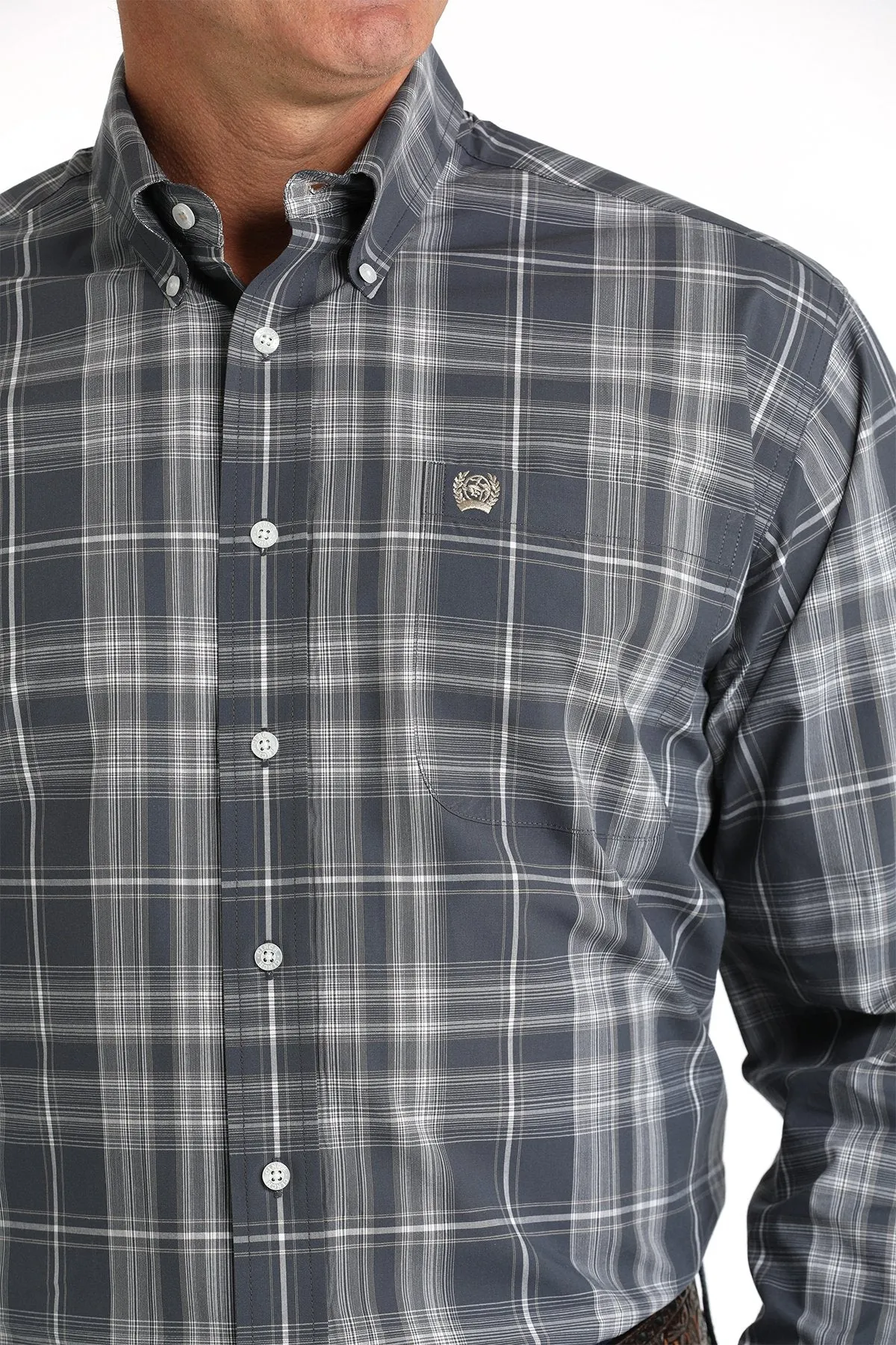 Men's Cinch Blue Plaid Button Shirt-