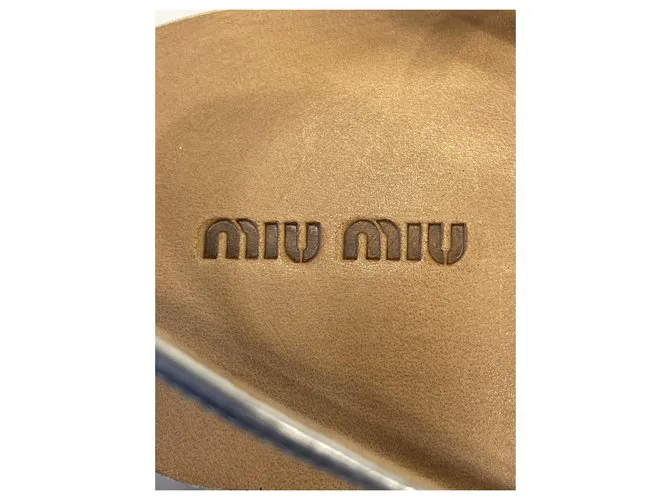 Miu Miu Sandalias Plata Azul Metálico 