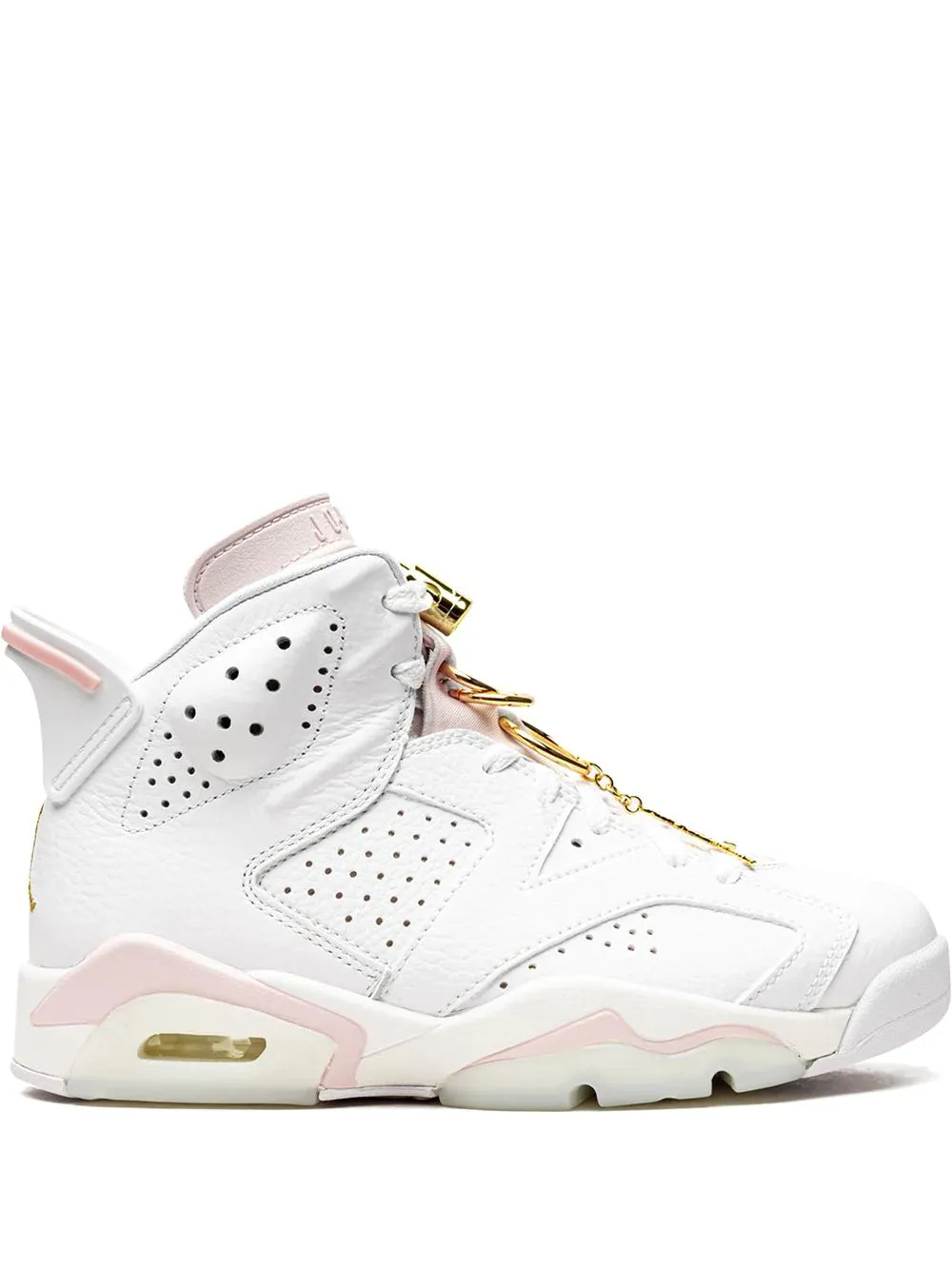 N372O Jordan 6 Retro Gold Hoops blanco rosa