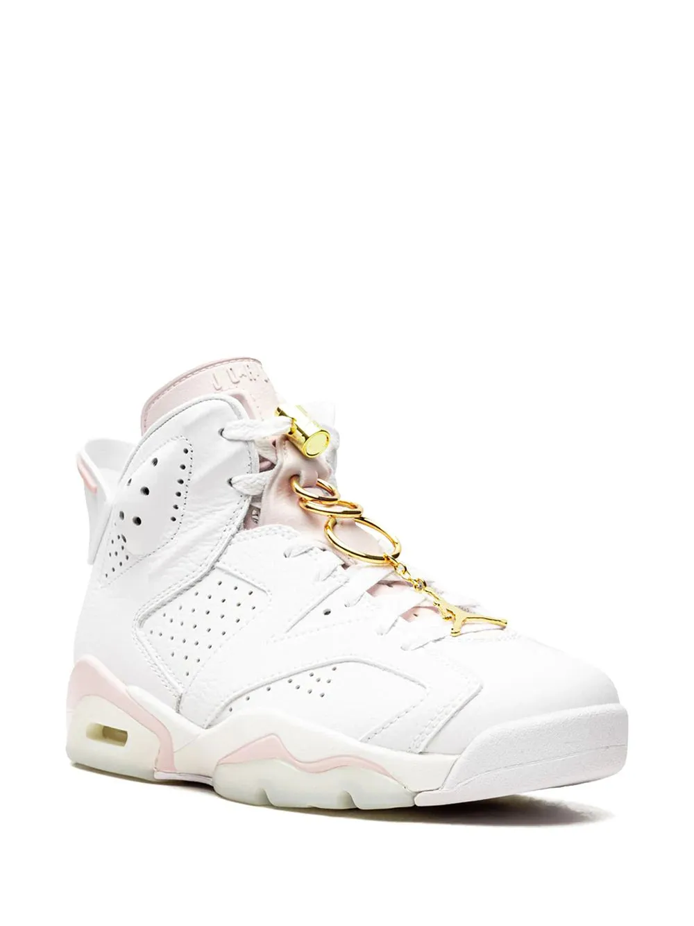 N372O Jordan 6 Retro Gold Hoops blanco rosa