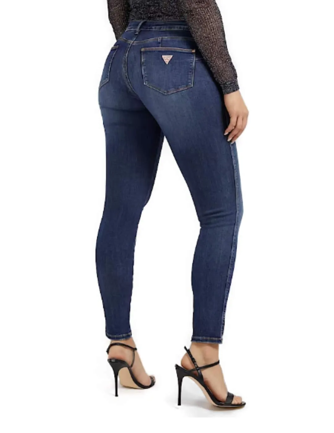 Pantalon vaquero Guess Curve X azul oscuro skinny para mujer