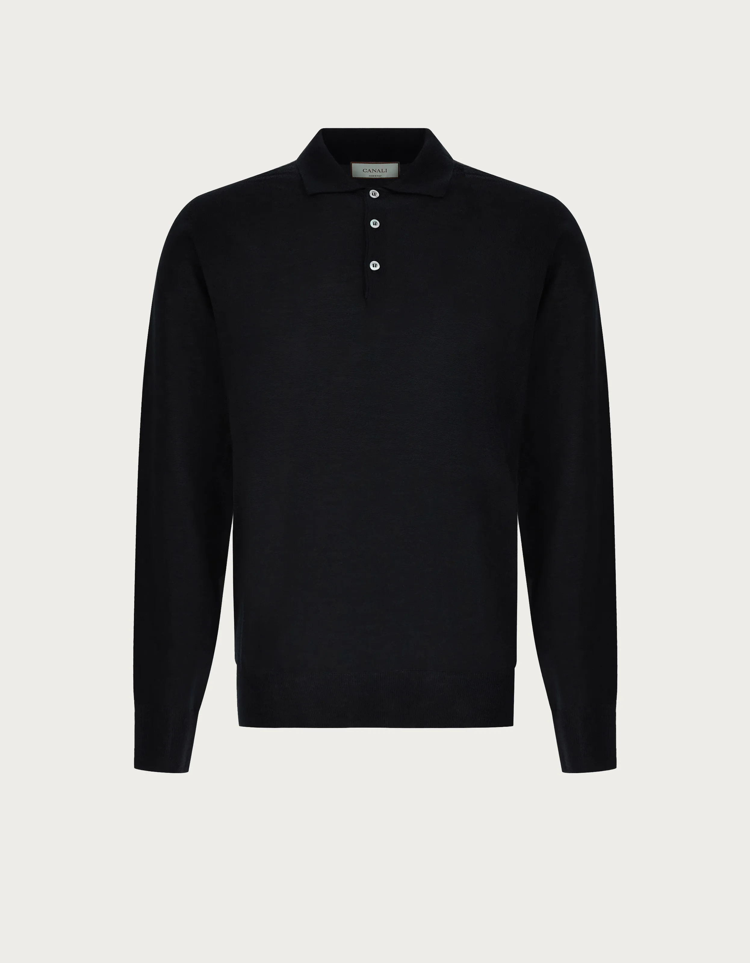 Polo de lana merino negro 