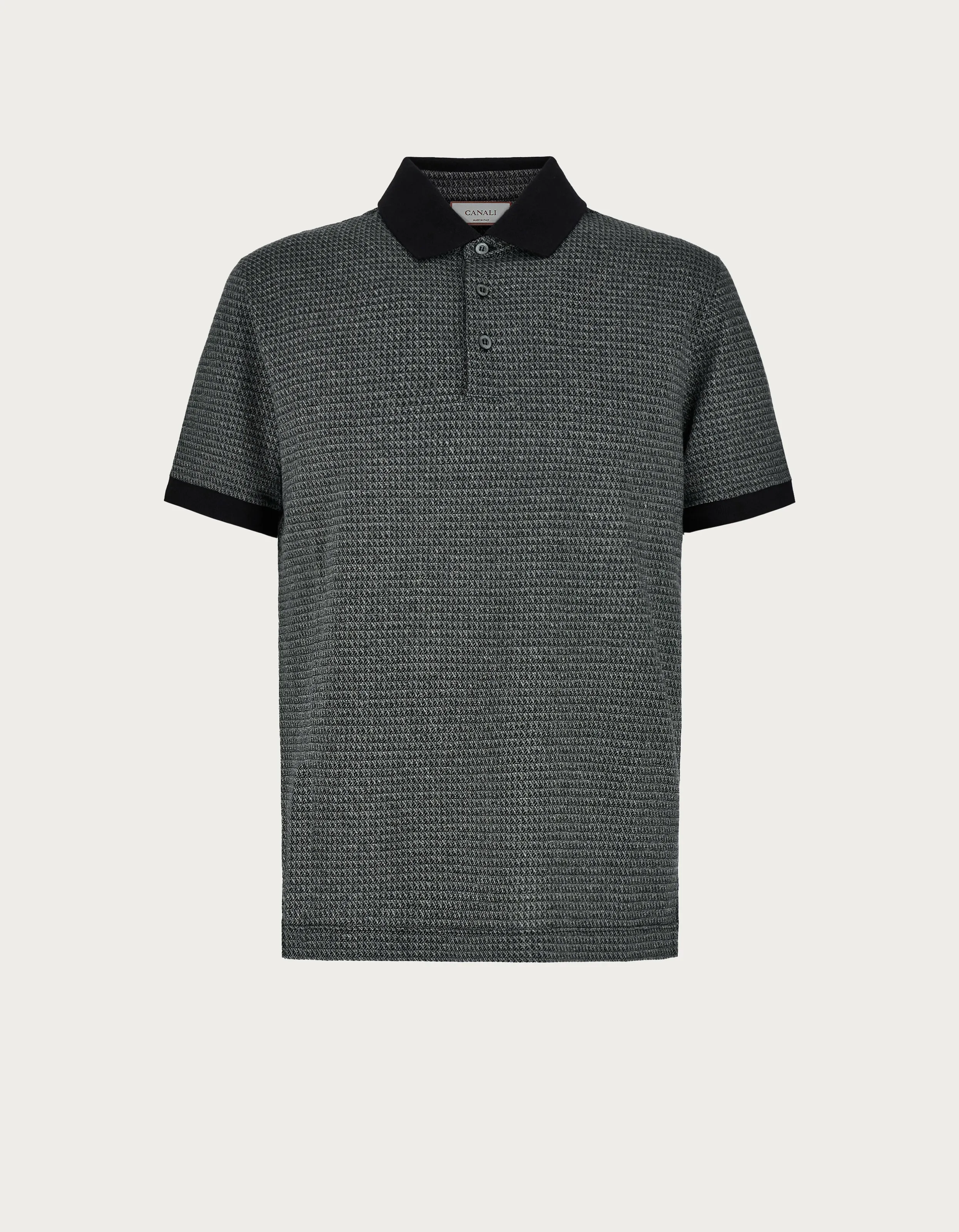 Polo jacquard de algodón antracita 