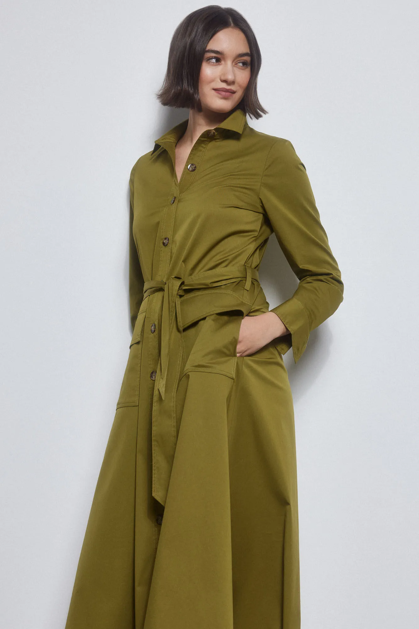 Poplin shirt dress