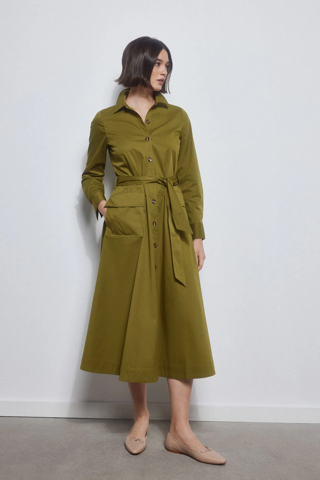 Poplin shirt dress